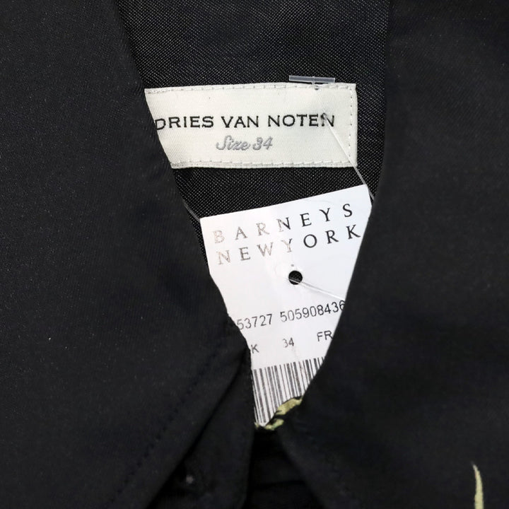 Dries Van Noten Black Animal Print Button Up Blouse