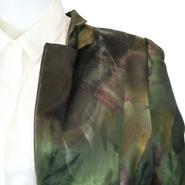 Dries Van Noten Green/Purple Floral Silk Blazer