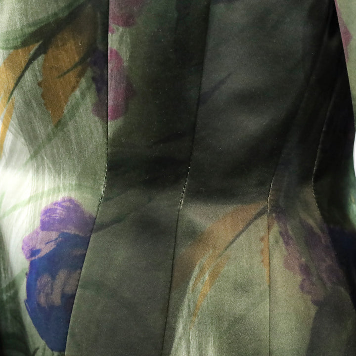 Dries Van Noten Green/Purple Floral Silk Blazer