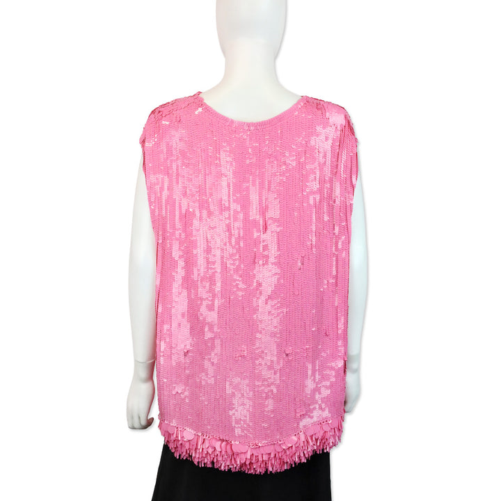 Dries Van Noten Pink Cuzco Sequin Fringe Top