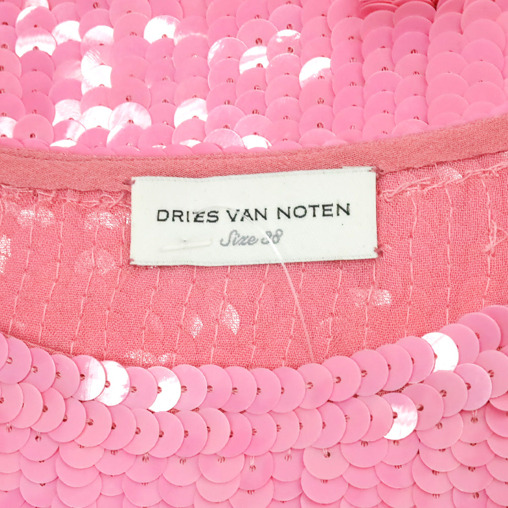 Dries Van Noten Pink Cuzco Sequin Fringe Top