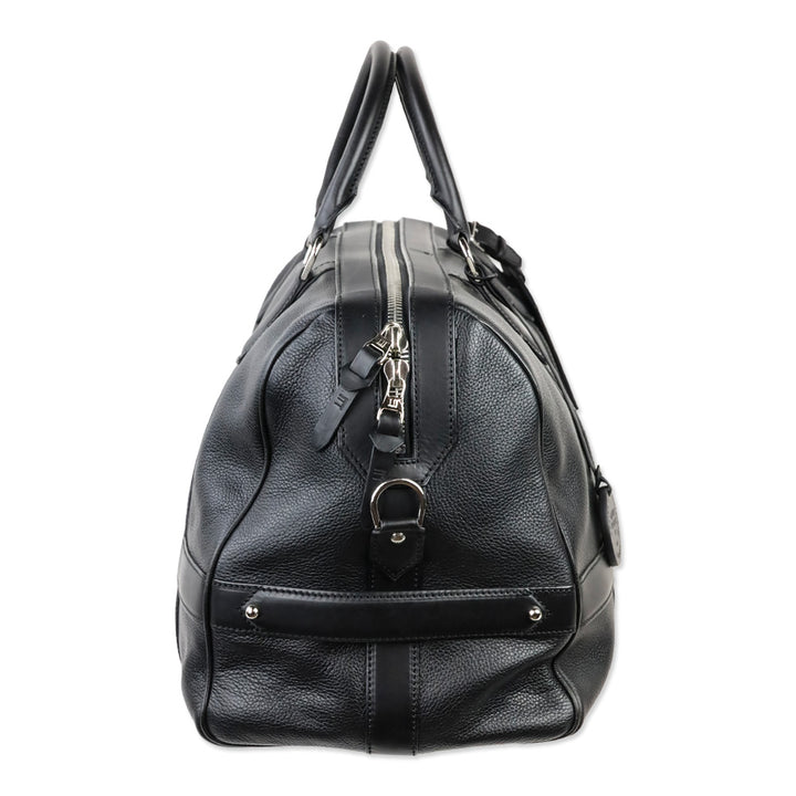 Dunhill Boston Black Leather Duffle Bag
