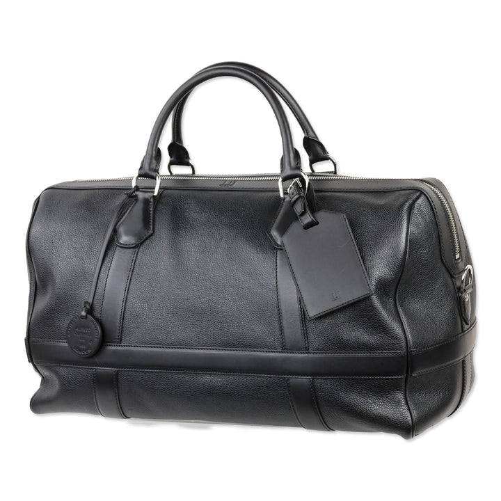 Dunhill Boston Black Leather Duffle Bag