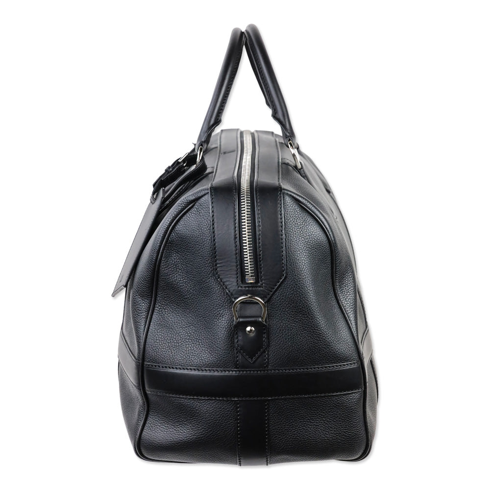 Dunhill Boston Black Leather Duffle Bag