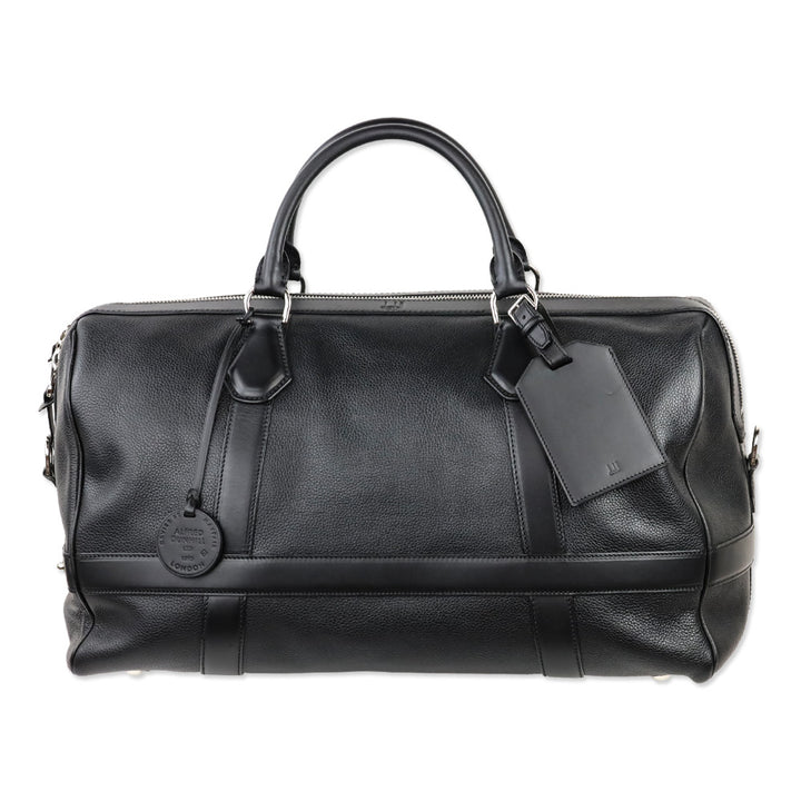 Dunhill Boston Black Leather Duffle Bag