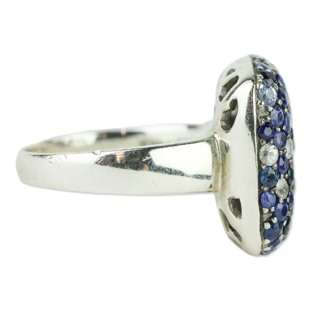 EFFY Splash 925 Sterling Silver Blue/White Sapphire Cluster Ring