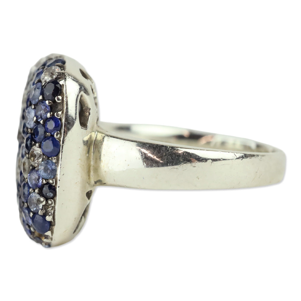EFFY Splash 925 Sterling Silver Blue/White Sapphire Cluster Ring