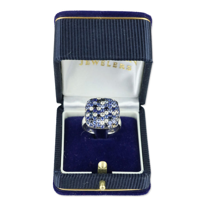 EFFY Splash 925 Sterling Silver Blue/White Sapphire Cluster Ring