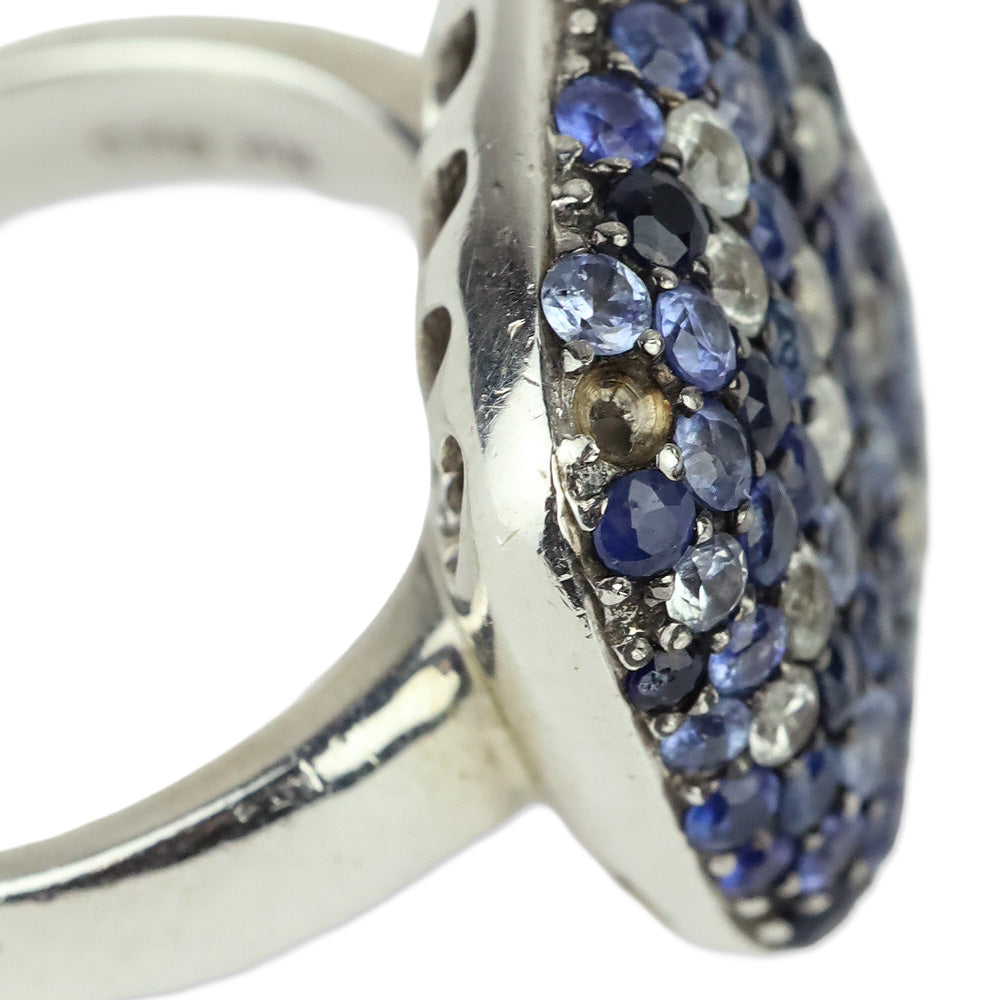 EFFY Splash 925 Sterling Silver Blue/White Sapphire Cluster Ring