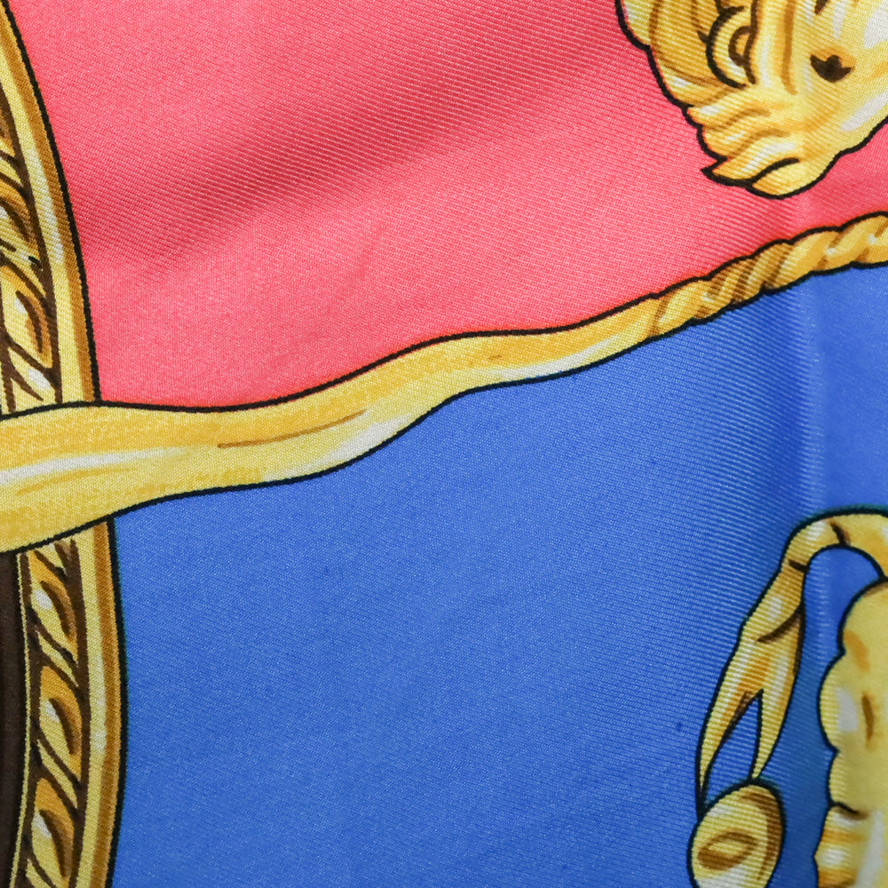 Echo Navy Multicolor Sun Celestial Zodiac Motif Silk Scarf