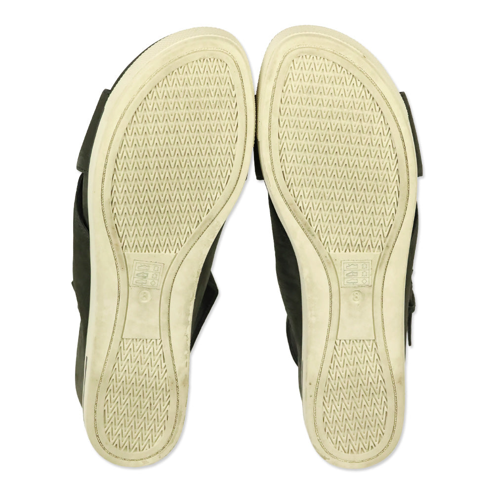 Eileen Fisher Gray Nubuck Good Criss Cross Wedge Sandals