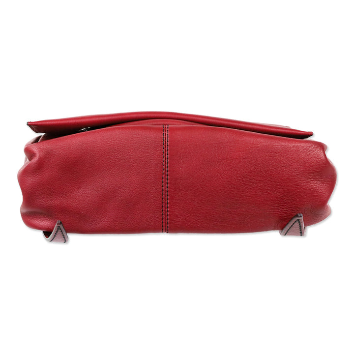Elena Ghisellini Red Leather Crossbody Satchel