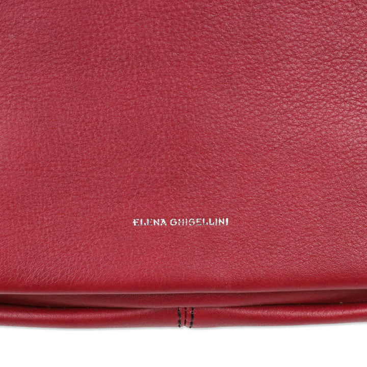 Elena Ghisellini Red Leather Crossbody Satchel