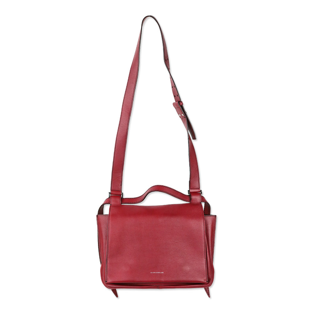 Elena Ghisellini Red Leather Crossbody Satchel