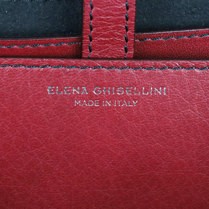 Elena Ghisellini Red Leather Crossbody Satchel