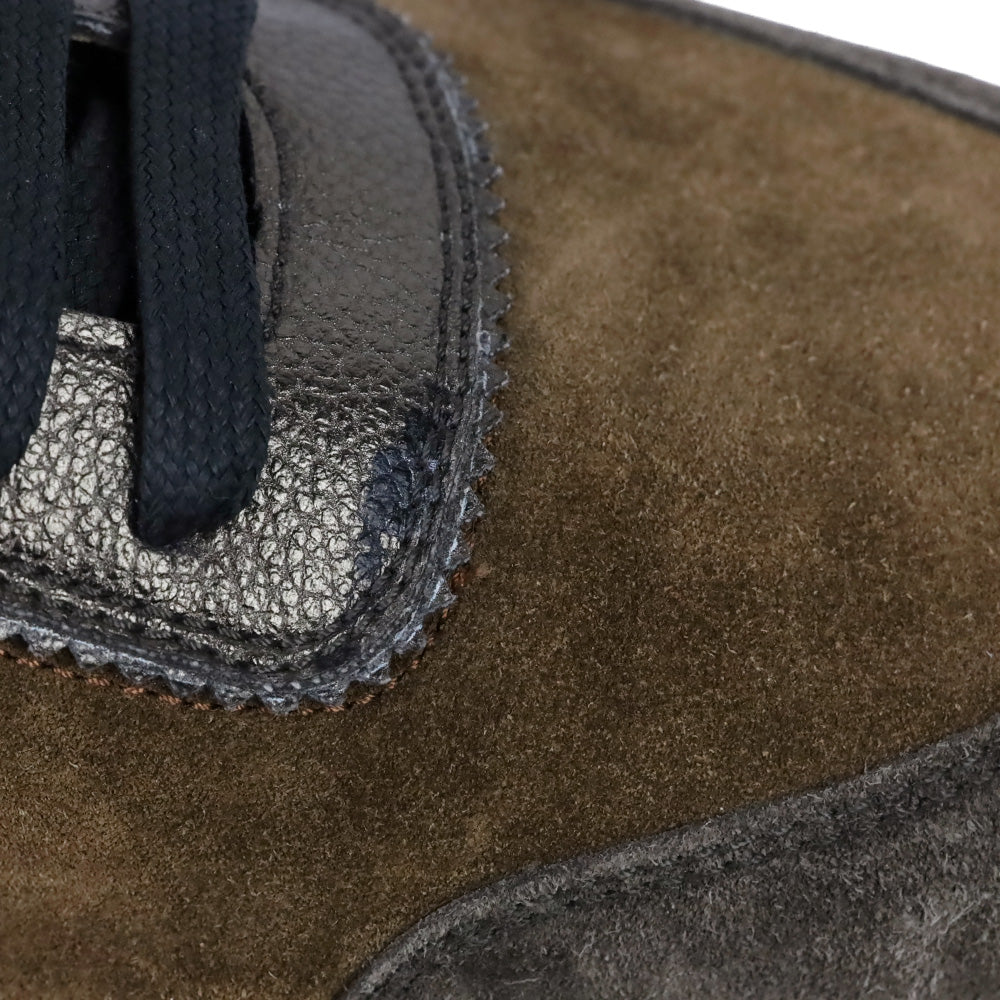 Eleventy Mixed-Media Brown/Taupe Suede Sock Low-Top Sneakers