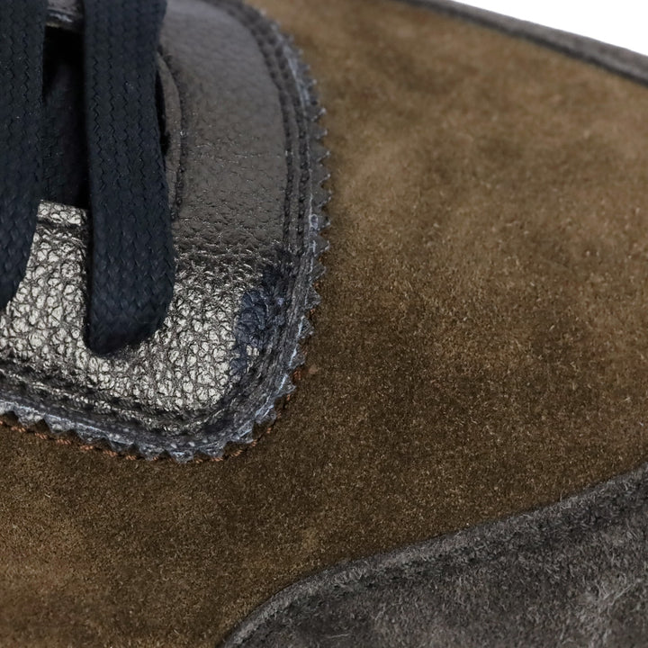 Eleventy Mixed-Media Brown/Taupe Suede Sock Low-Top Sneakers