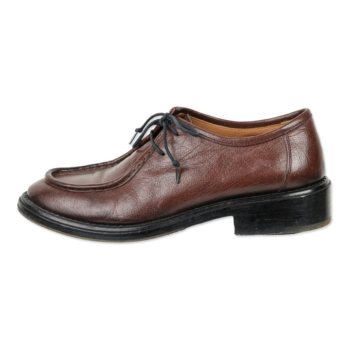 Elia Maurizi Brown Leather Moc Toe Shoes