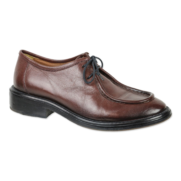 Elia Maurizi Brown Leather Moc Toe Shoes