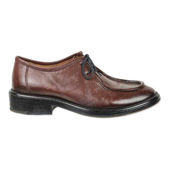 Elia Maurizi Brown Leather Moc Toe Shoes