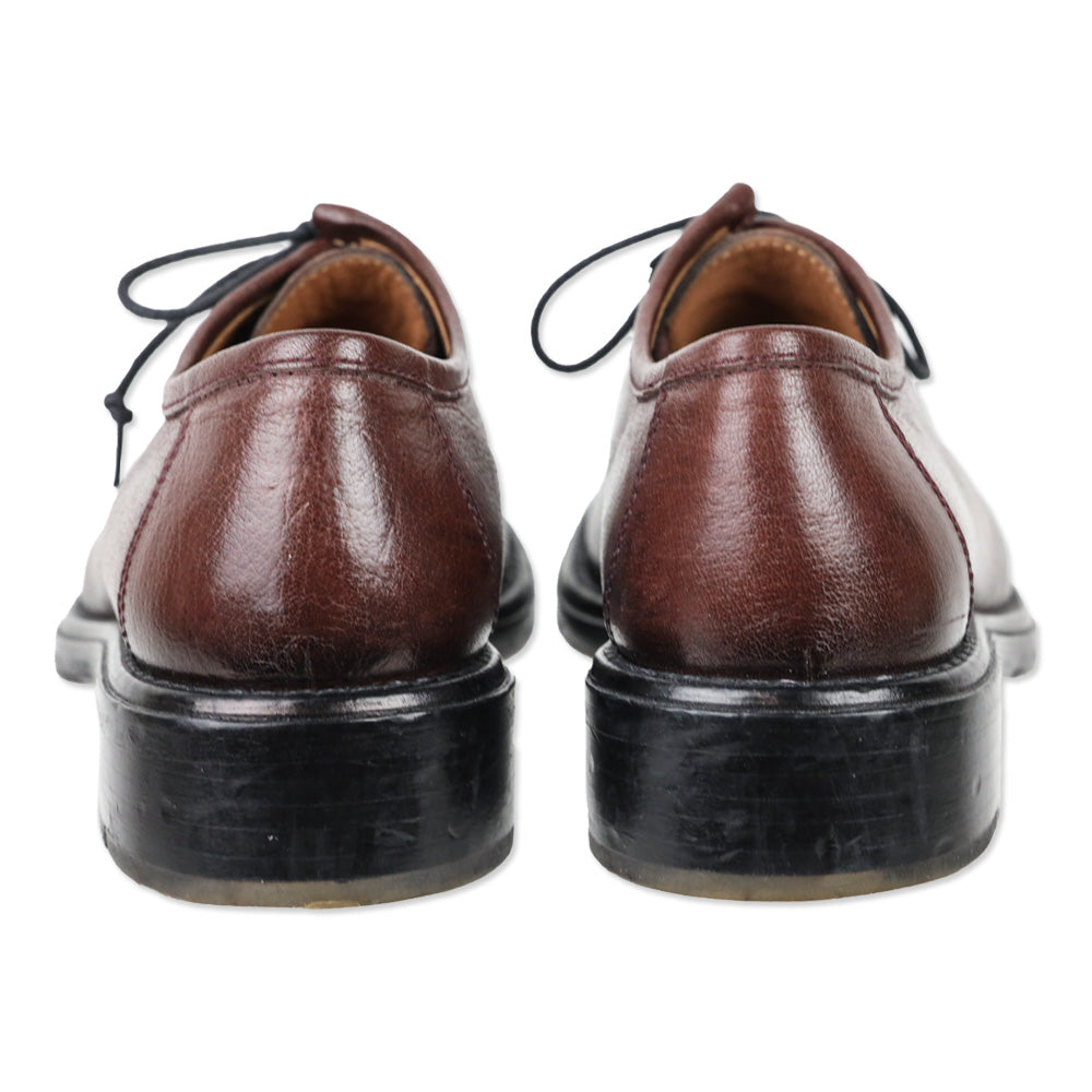 Elia Maurizi Brown Leather Moc Toe Shoes