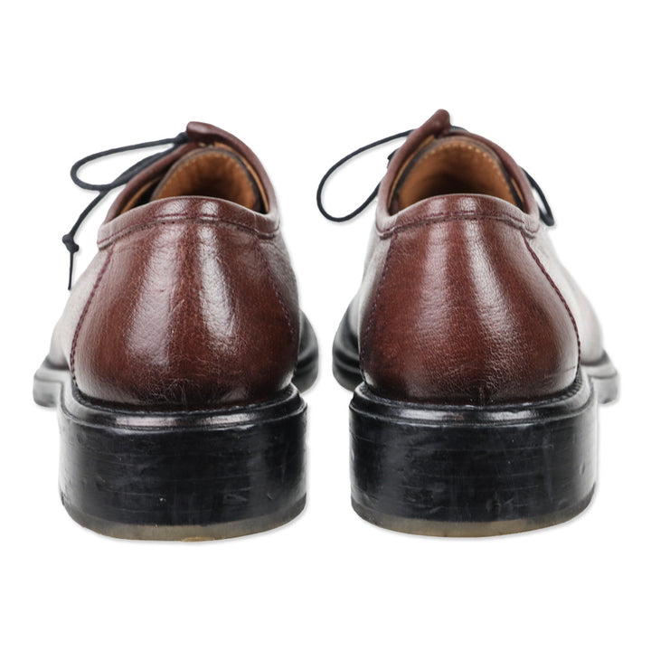 Elia Maurizi Brown Leather Moc Toe Shoes