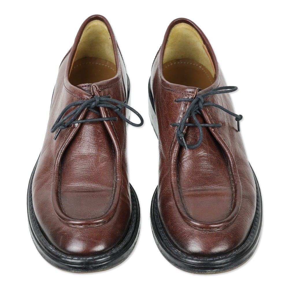 Elia Maurizi Brown Leather Moc Toe Shoes