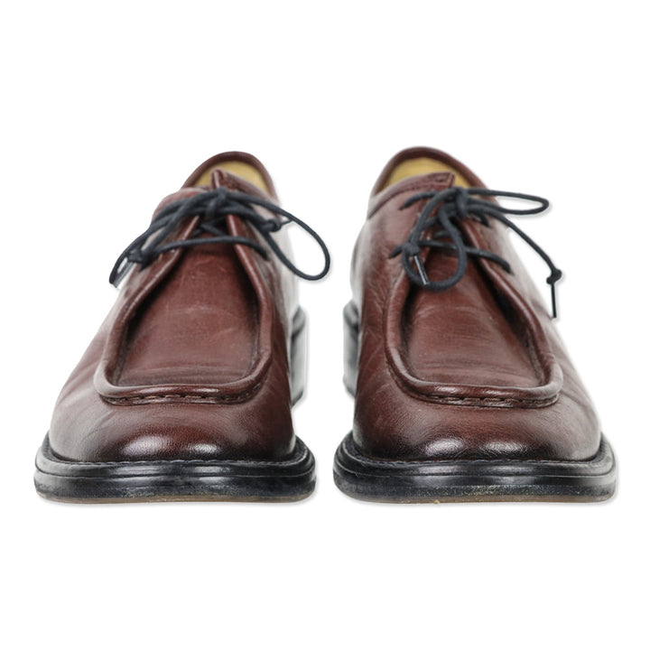 Elia Maurizi Brown Leather Moc Toe Shoes