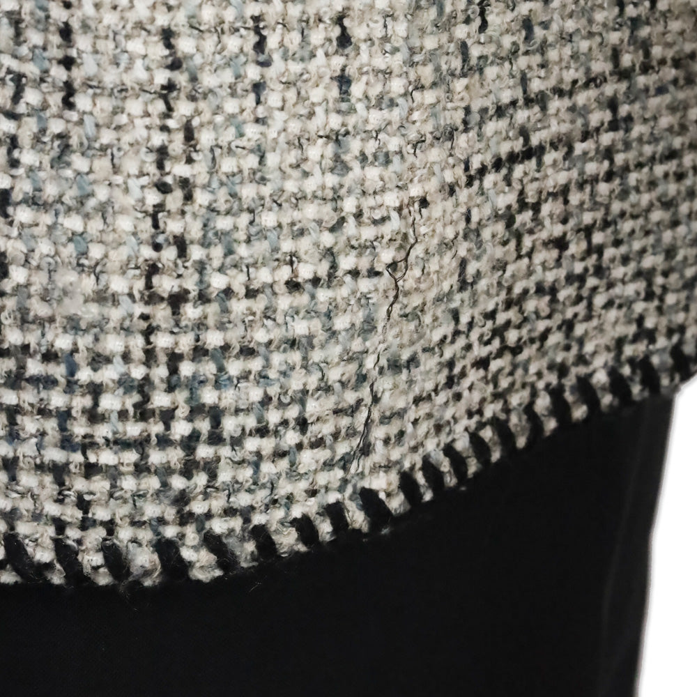 Emanuel Ungaro Black/White Multi Whipstitch Trim Tweed Blazer