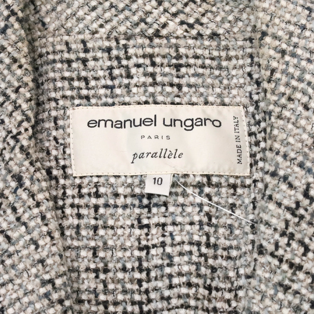 Emanuel Ungaro Black/White Multi Whipstitch Trim Tweed Blazer
