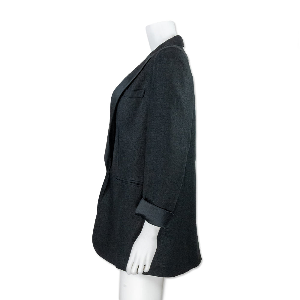 Emerson Fry Black Blazer with Satin Accents