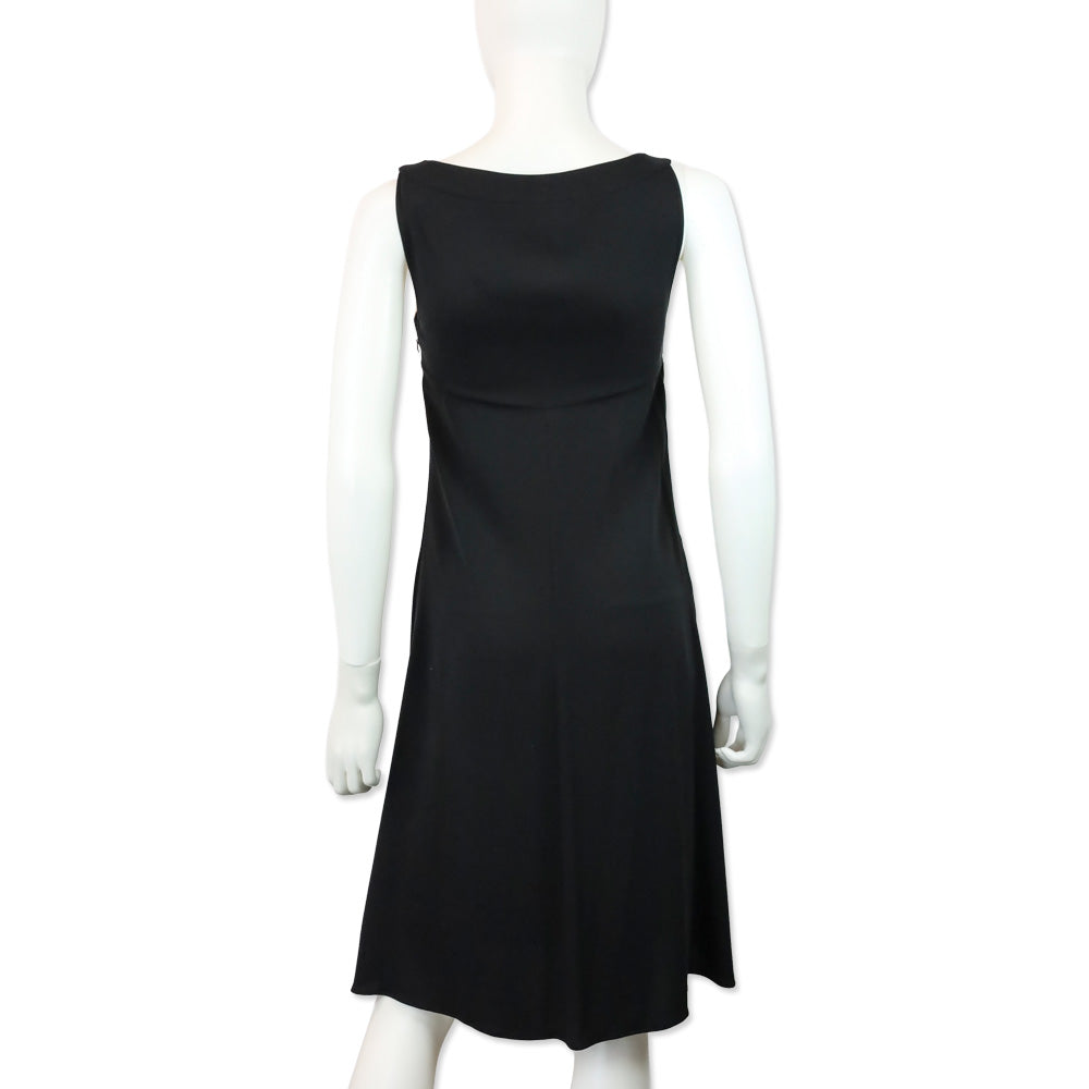 Emilio Pucci Black Silk Mesh Crystal & Sequin Sheath Midi Dress