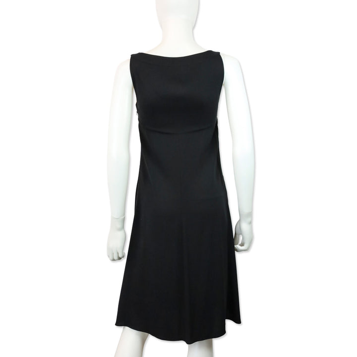 Emilio Pucci Black Silk Mesh Crystal & Sequin Sheath Midi Dress