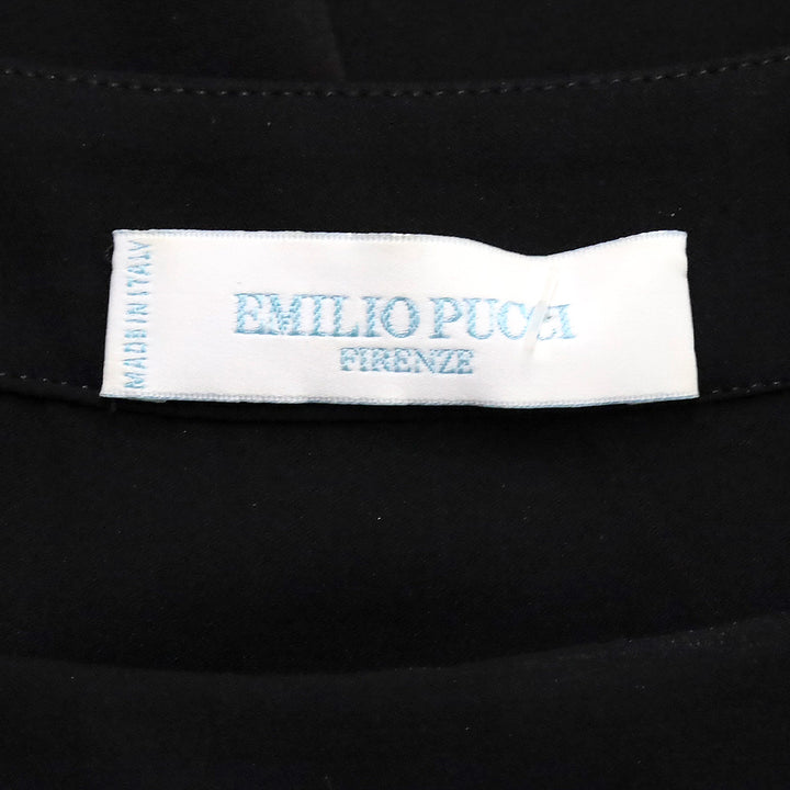 Emilio Pucci Black Silk Mesh Crystal & Sequin Sheath Midi Dress