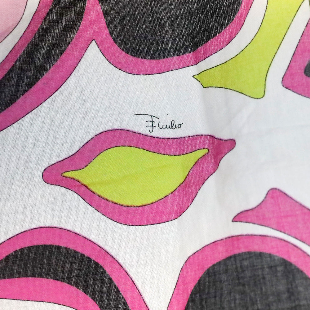 Emilio Pucci Black/Pink Multicolor Abstract Print Square Scarf