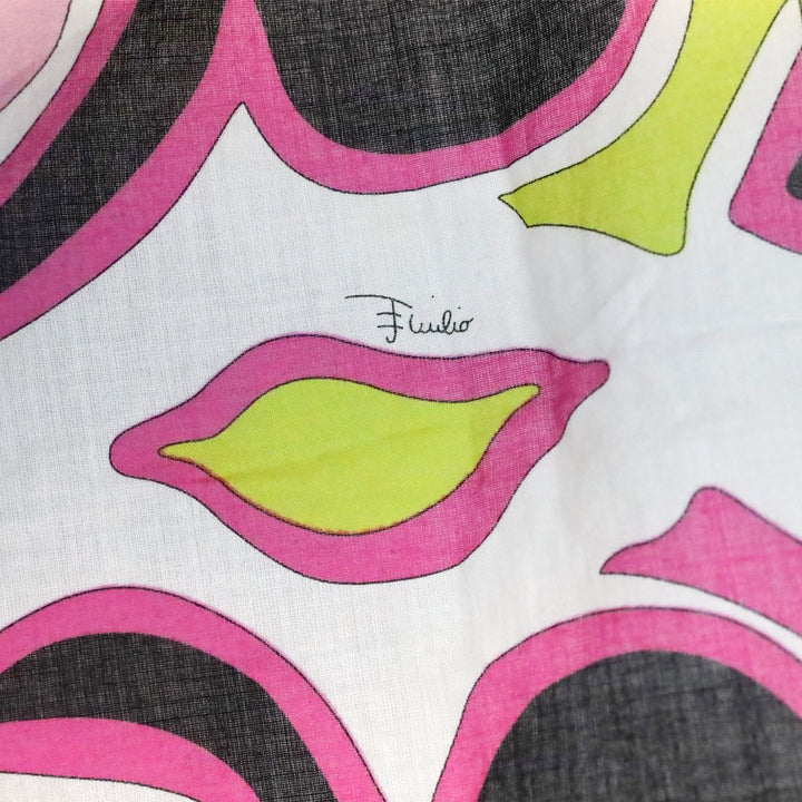 Emilio Pucci Black/Pink Multicolor Abstract Print Square Scarf