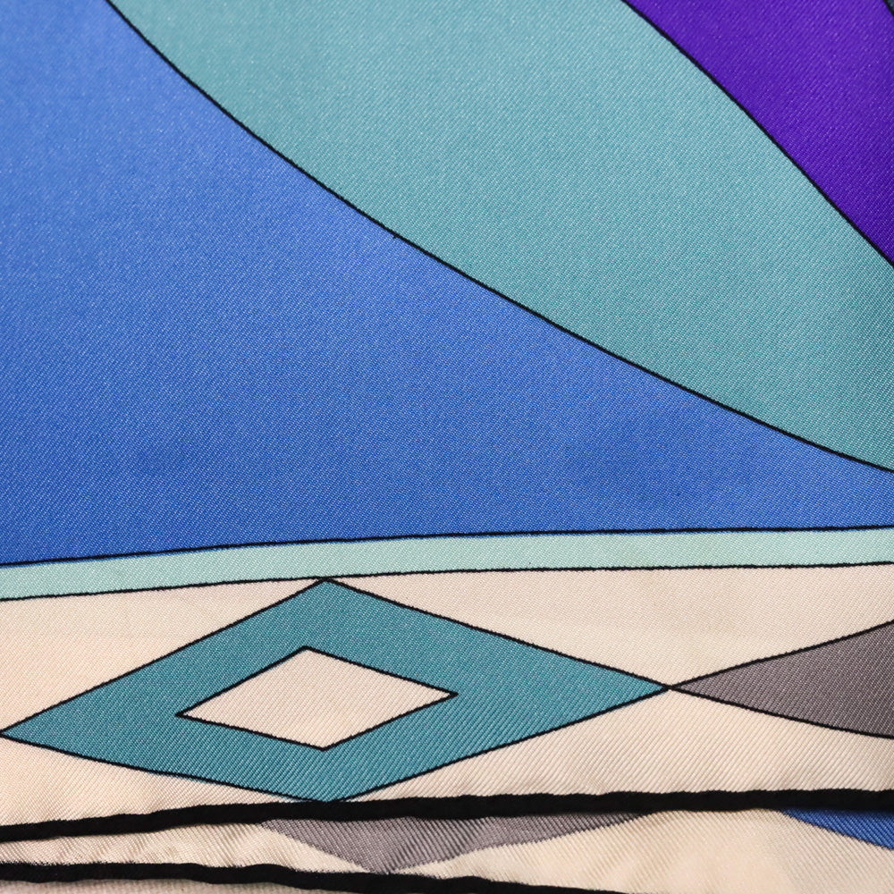 Emilio Pucci Blue/Purple Multicolor Collane Print Silk Scarf