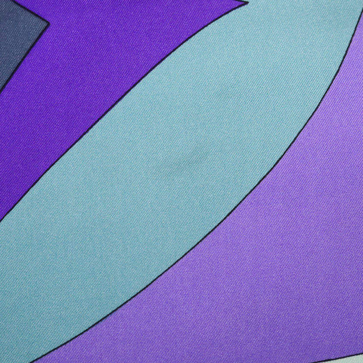 Emilio Pucci Blue/Purple Multicolor Collane Print Silk Scarf