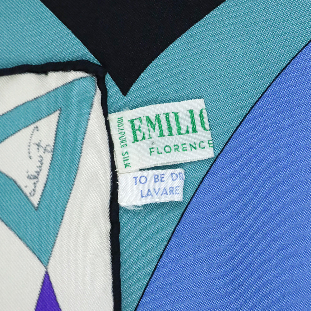 Emilio Pucci Blue/Purple Multicolor Collane Print Silk Scarf