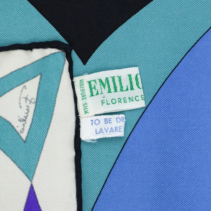 Emilio Pucci Blue/Purple Multicolor Collane Print Silk Scarf