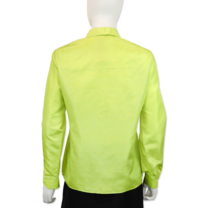 Emilio Pucci Chartreuse Silk Button Up Shirt