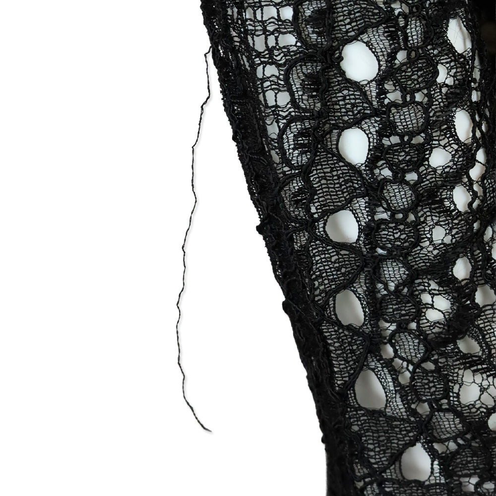 Emilio Pucci Metallic Gold & Black Lace Long Sleeve Mini Dress