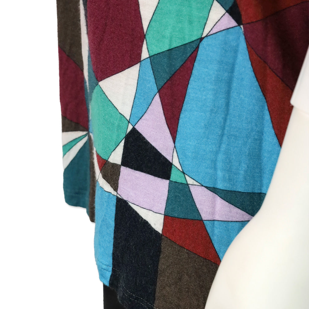 Emilio Pucci Multicolor Geometric Print Jersey Batwing Blouse