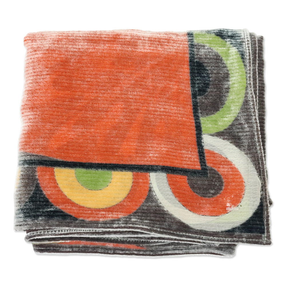 Emilio Pucci Orange Multi Print Velvet and Silk Double-Sided Scarf