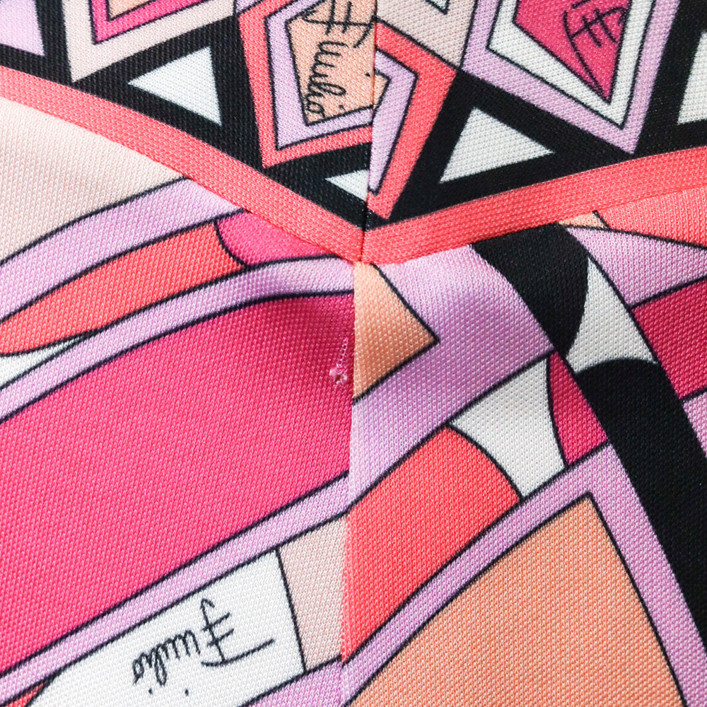Emilio Pucci Pink Multi Print Off-the-Shoulder Long Sleeve Mini Dress