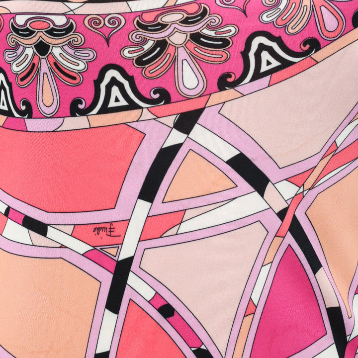 Emilio Pucci Pink Multi Print Off-the-Shoulder Long Sleeve Mini Dress