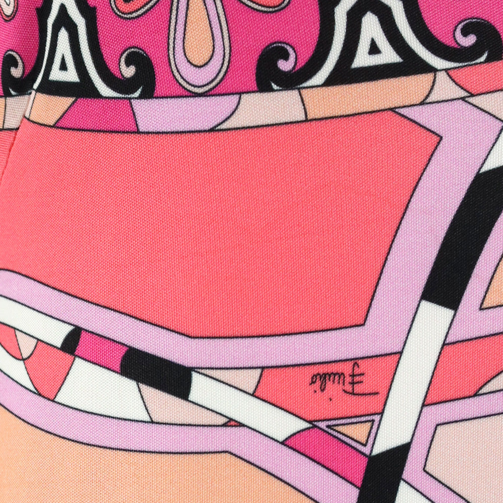 Emilio Pucci Pink Multi Print Off-the-Shoulder Long Sleeve Mini Dress