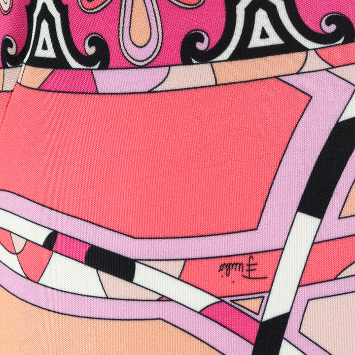 Emilio Pucci Pink Multi Print Off-the-Shoulder Long Sleeve Mini Dress
