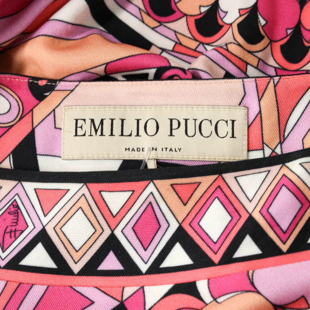 Emilio Pucci Pink Multi Print Off-the-Shoulder Long Sleeve Mini Dress