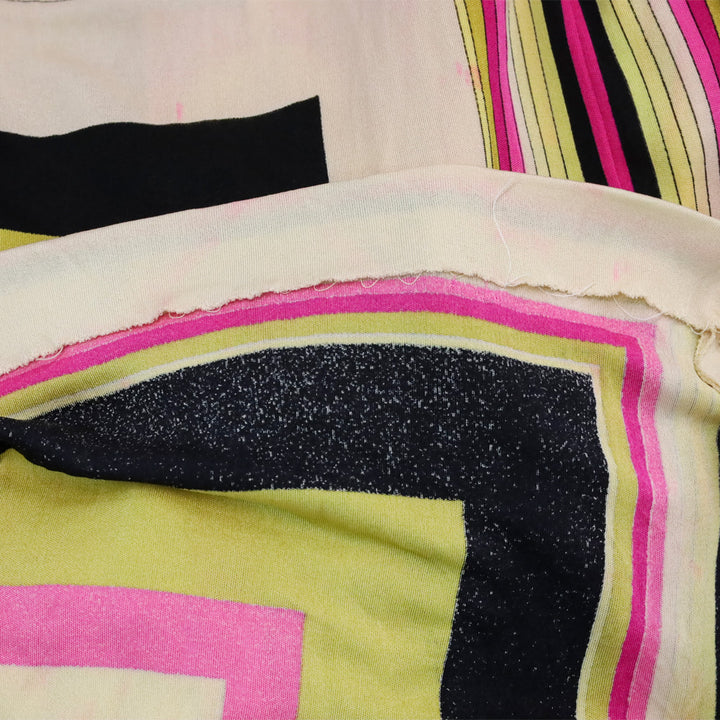 Emilio Pucci Vintage Pink/Yellow Long Sleeve Zip Front Shift Dress
